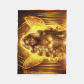 輝く妖精の翼を持つ神秘的な光の女神 フリースブランケット (正面)