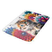 輝く子猫の花卉肖像 バスマット (アングル)