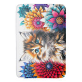輝く子猫の花卉肖像 バスマット (正面縦)