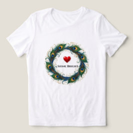 輝く孔雀の羽の円形デザインの女性用Tシャツ トライブレンドTシャツ