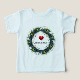 輝く孔雀の羽の円形トドラーTシャツ