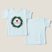 輝く孔雀の羽の円形トドラーTシャツ (デザイン正面&裏面)