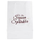 輝く季節、クリスマスの優雅さ ミディアムペーパーバッグ (裏面)
