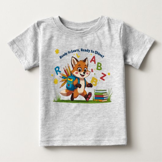 「輝く学準備ができて！」 – かわいい幼稚園 ベビーTシャツ (正面)