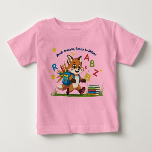 「輝く学準備ができて！」 – かわいい幼稚園 ベビーTシャツ (正面)