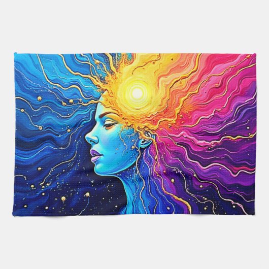 輝く宇宙心の目覚め キッチンタオル (横)