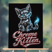 輝く完璧なクローム子猫アクリルサイン アクリルサイン (ニュートラル)