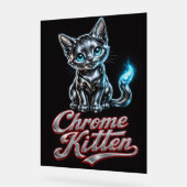 輝く完璧なクローム子猫アクリルサイン アクリルサイン (傾斜)