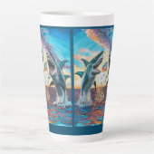 輝く宝石のためのグラマー・チョンプ・シャークのブリーチング –  カフェラテマグ (正面)