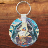 輝く宝石のためのグラマー・チョンプ・シャークのブリーチング –  キーホルダー (正面)