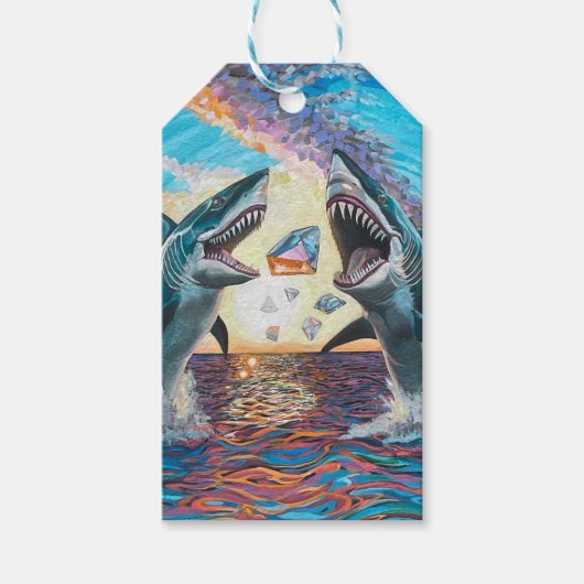 輝く宝石のためのグラマー・チョンプ・シャークのブリーチング –  ギフトタグ (正面)