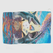 輝く宝石のためのグラマー・チョンプ・シャークのブリーチング –  ゴルフタオル (横)