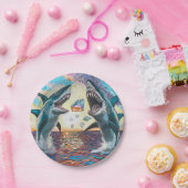 輝く宝石のためのグラマー・チョンプ・シャークのブリーチング – ペーパープレート (パーティー)