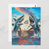 輝く宝石のためのグラマー・チョンプ・シャークのブリーチング –  ポストカード (正面/裏面)