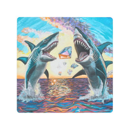 輝く宝石のためのグラマー・チョンプ・シャークのブリーチング –  メタルプリント