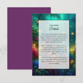 輝く宝石の森のウェディング エンクロージャーカード