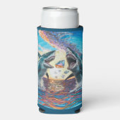 輝く宝石を求めて強壮なチョンプ・サメが繁殖 –  スリム缶クーラー (Seltzer正面)