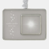 輝く小さな星シルバーグレー星明かり シルバープレートフレームオーナメント (正面)