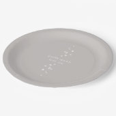 輝く小さな星シルバーグレー星明かり ペーパープレート (アングル)