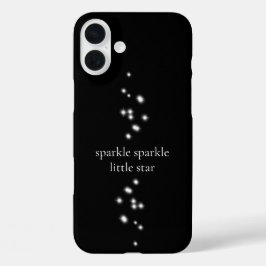 輝く小さな星ブラックスターライト iPhone 16 PLUSケース