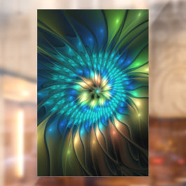 輝く幻想の花 カラフルな抽象的フラクタル ウィンドウサイン