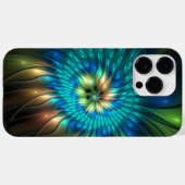 輝く幻想の花、カラフルな抽象的フラクタル Case-Mate iPhoneケース (裏面 (横))