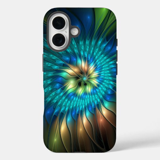 輝く幻想の花、カラフルな抽象的フラクタル Case-Mate iPhoneケース (裏面)