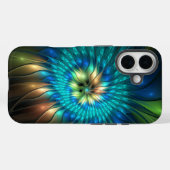 輝く幻想の花、カラフルな抽象的フラクタル Case-Mate iPhoneケース (裏面 (横))