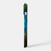 輝く幻想の花、カラフルな抽象的フラクタル iPhone 15ケース (左側面)