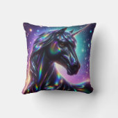 輝く幻想的な背景のユニコーン クッション (裏面)