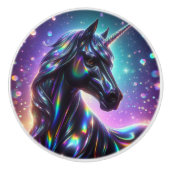輝く幻想的な背景のユニコーン セラミックノブ (正面)