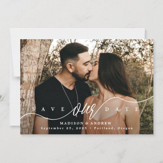 輝く愛の写真デートを保存 マグネット招待状 (正面)