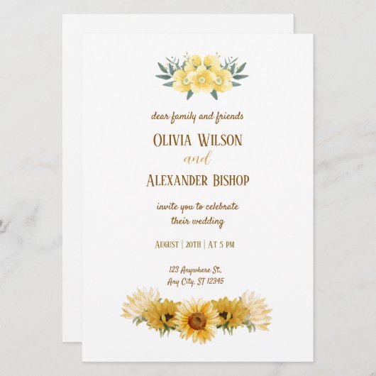 輝く愛：ひまわりの壮麗さ 招待状 (正面/裏面)