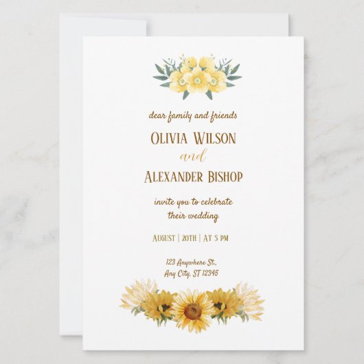 輝く愛：ひまわりの壮麗さ 招待状 (正面)