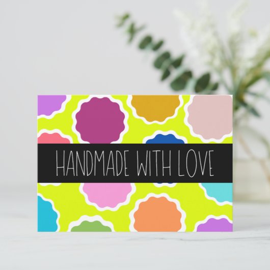 輝く感謝：手作りの振動 サンキューカード (スタンド正面)