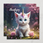 「輝く手:魅惑の一角獣の子猫」 サンキューカード (正面/裏面)