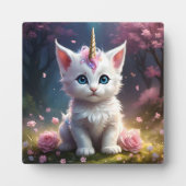 「輝く手:魅惑の一角獣の子猫」 フォトプラーク (正面)