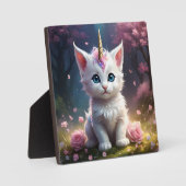 「輝く手:魅惑の一角獣の子猫」 フォトプラーク (正面)