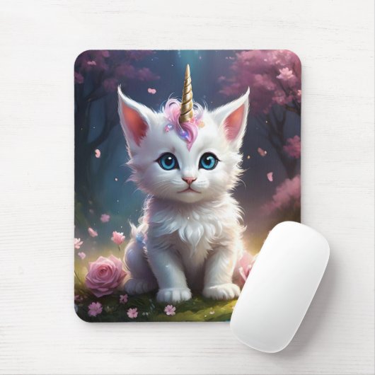 「輝く手：魅惑の一角獣の子猫」 マウスパッド (マウス)