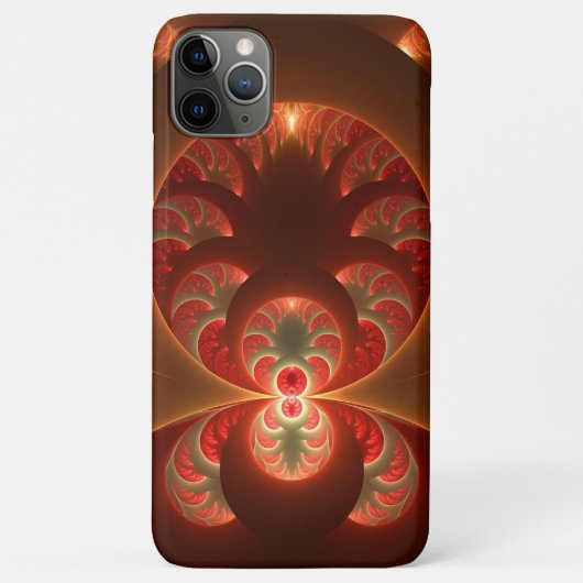 輝く抽象モダンオレンジ赤フラクタル Case-Mate iPhoneケース (裏面)