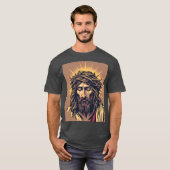 輝く救い主：トーンズの冠を持つイエス・ティー Tシャツ (正面フル)
