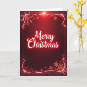輝く文字のクリスマスカード カード (黄色い花)