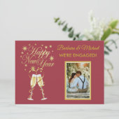 輝く新年の婚約ゴールドレッド発表 招待状 (スタンド正面)