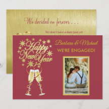 輝く新年の婚約ゴールドレッド発表