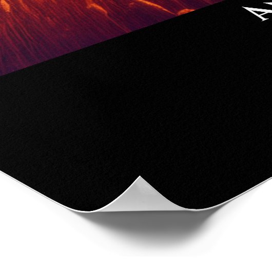 輝く日の出の下の黄金の十字架 ポスター (角)