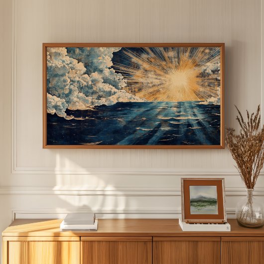 輝く日の出の海 ポスター