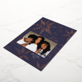 輝く星々と祭りの花火 新年の写真カード 箔シーズンカード (回転した状態)