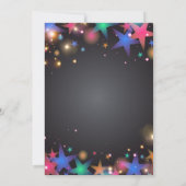 輝く星と光のブラックニューイヤーズパーティー 招待状 (裏面)