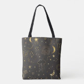 輝く星と月と星座 トートバッグ (裏面)
