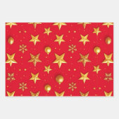 輝く星のクリスマス ラッピングペーパーシート (正面3)